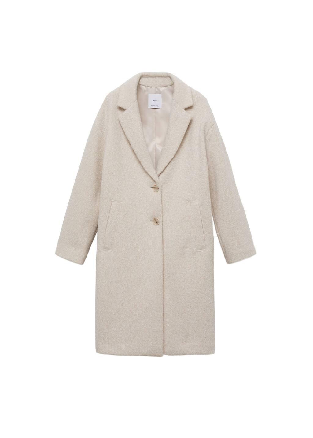 Beige Oversized Boucla Long Coat, , large image number 2