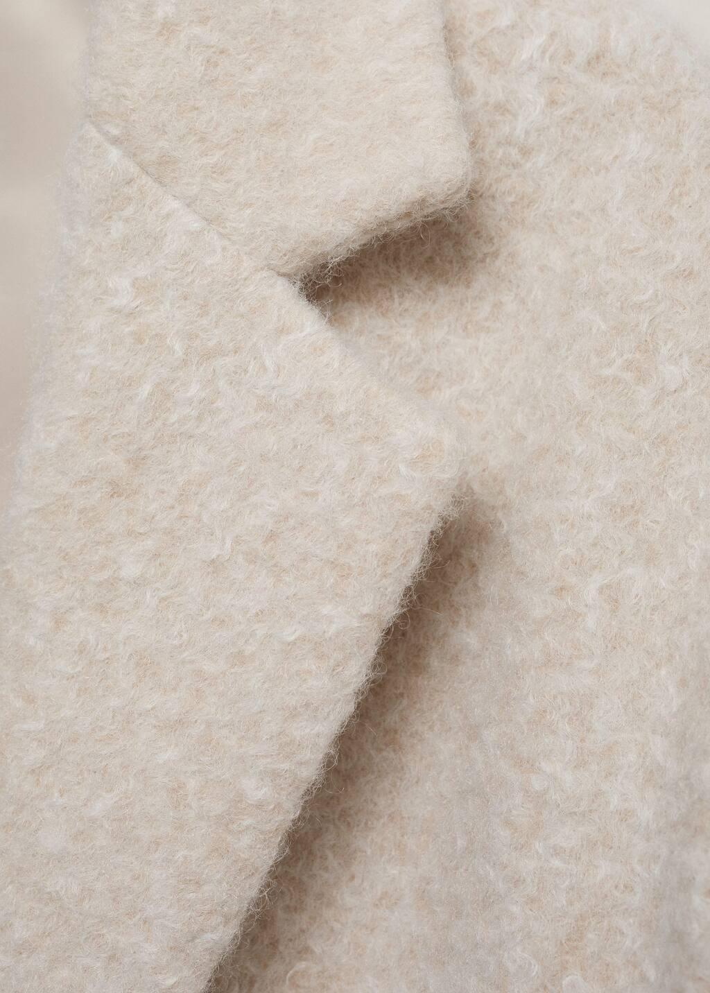 Beige Oversized Boucla Long Coat, , large image number 5