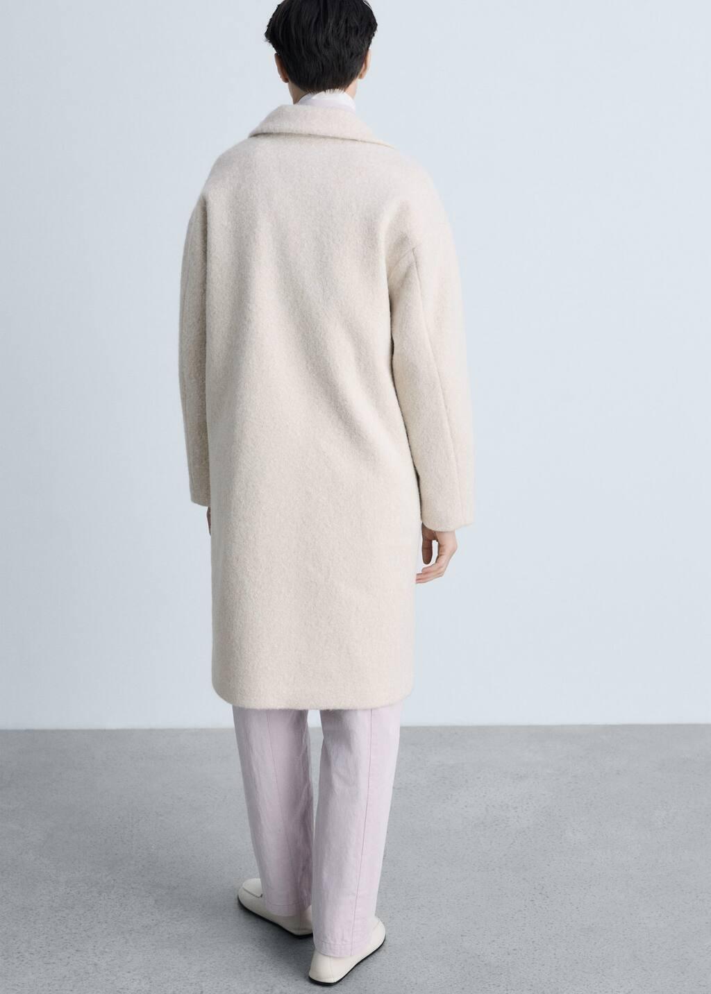 Beige Oversized Boucla Long Coat, , large image number 7