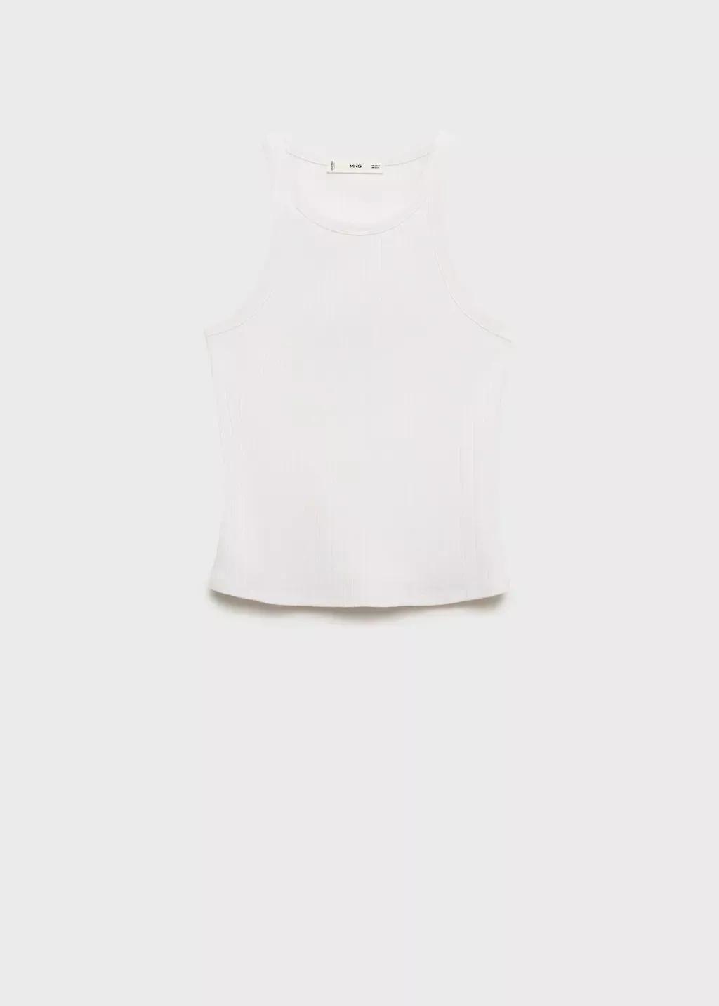 White Cotton Halter-Neck Top, , large image number 4