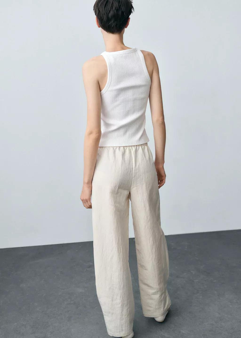 White Cotton Halter-Neck Top, , large image number 5