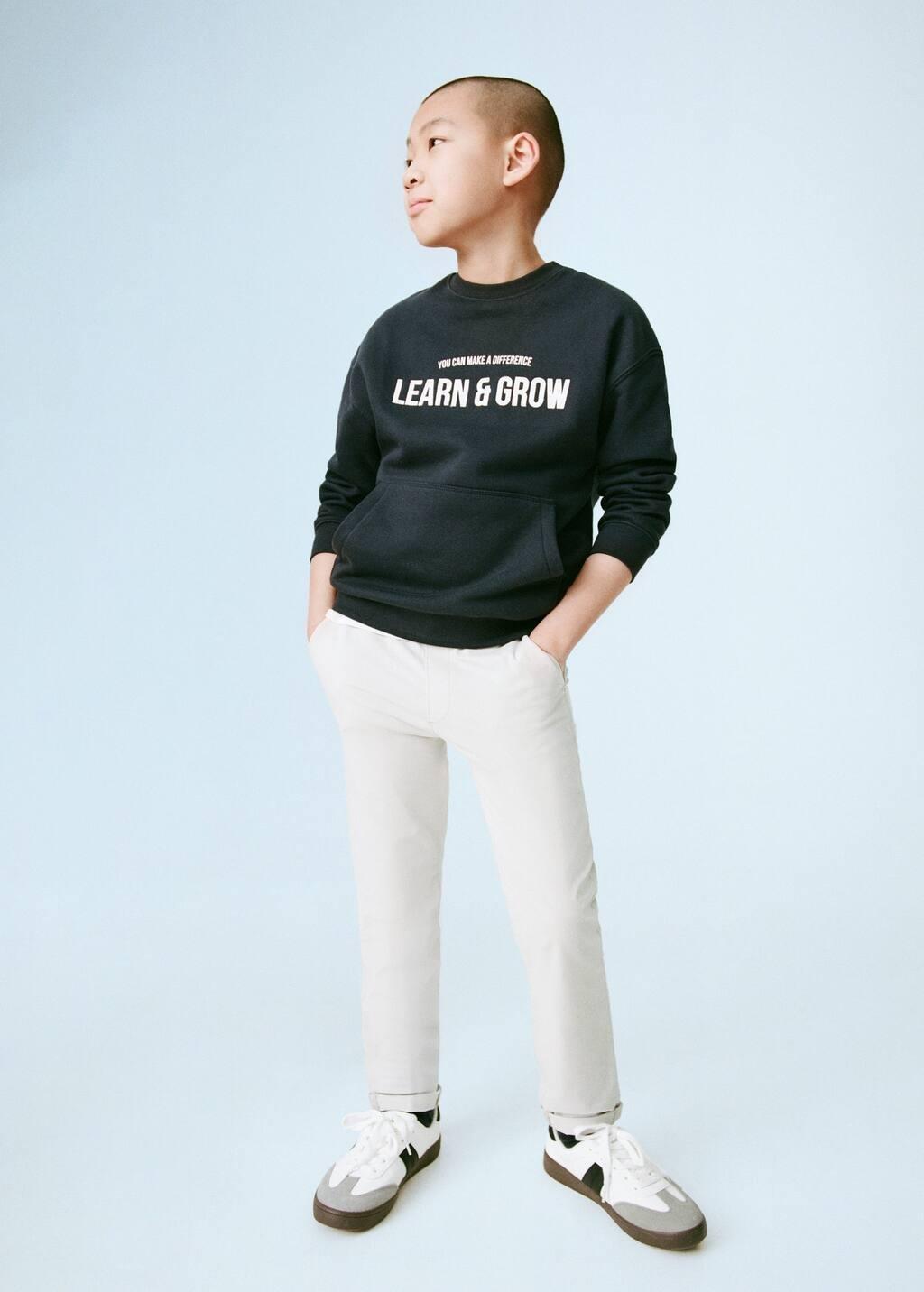 Navy Sweatshirt With Printed Lettering, , large image number 4