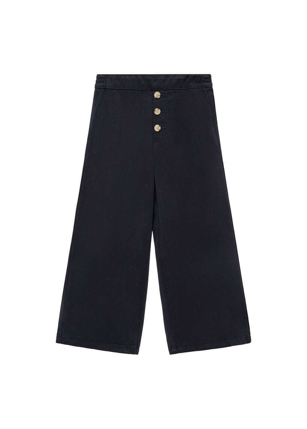 Navy Buttons Culottes Trousers, Kids Girl, , large image number 4