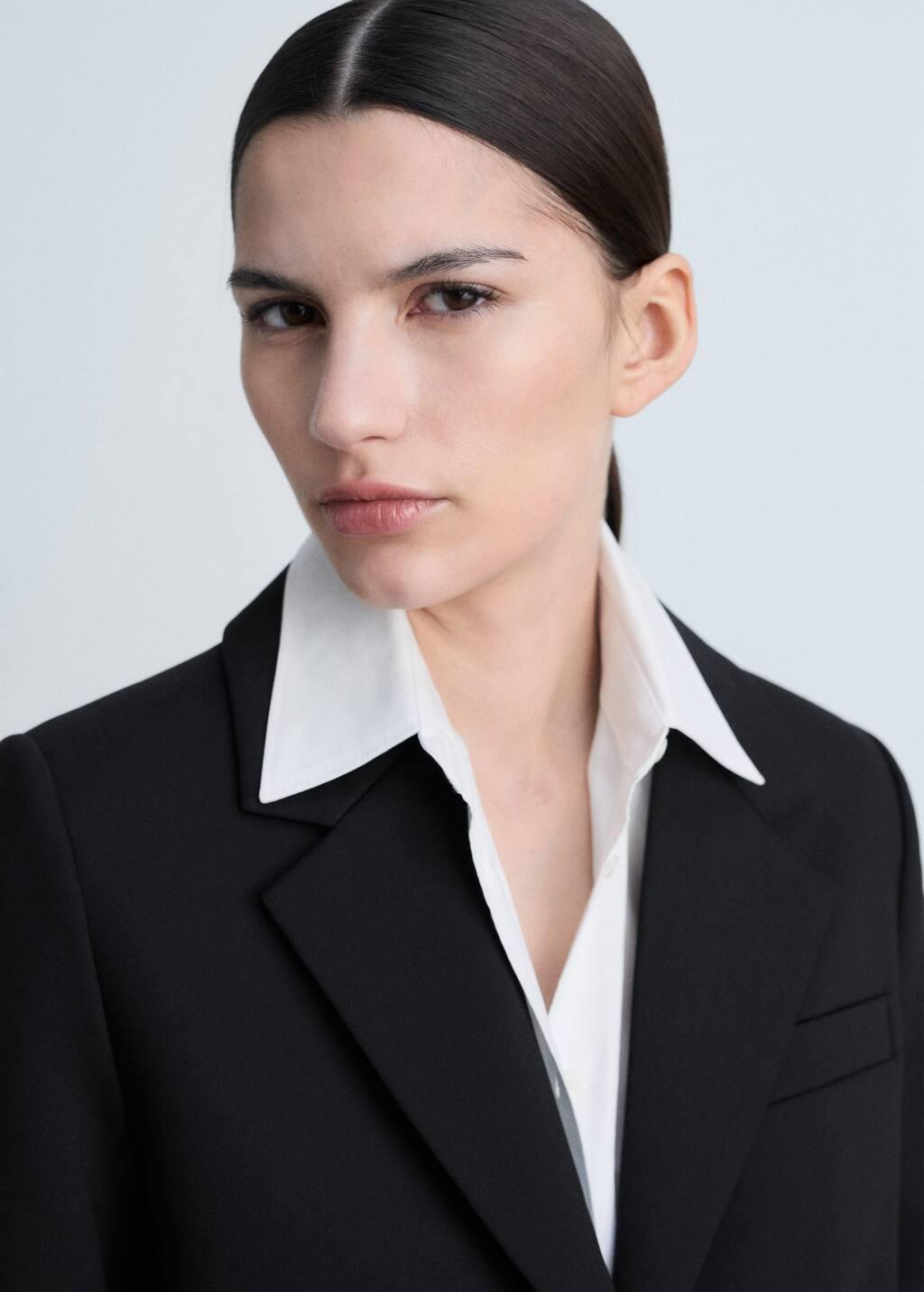 Black Plain Overcoat Long, , large image number 1