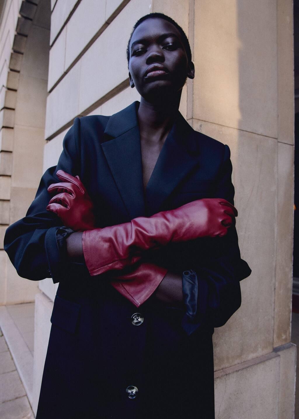 Black Plain Overcoat Long, , large image number 5
