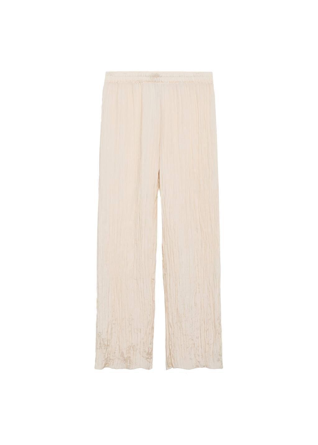 Yellow Pleated Straight Trousers, , large image number 2