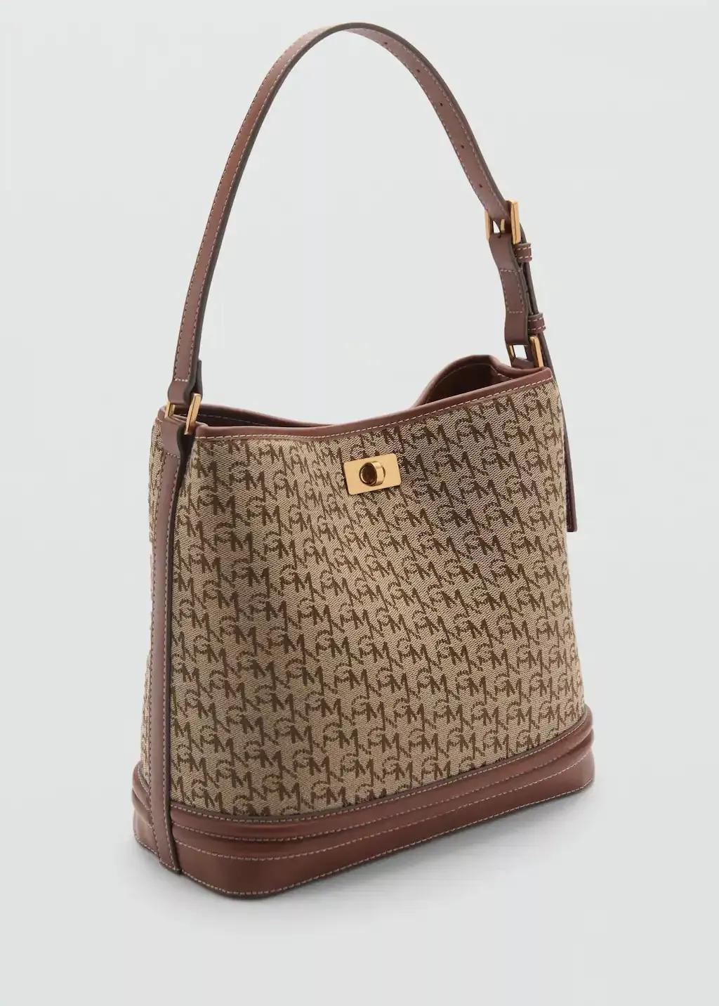 Brown Shopper Bag With Printed Logo, , medium