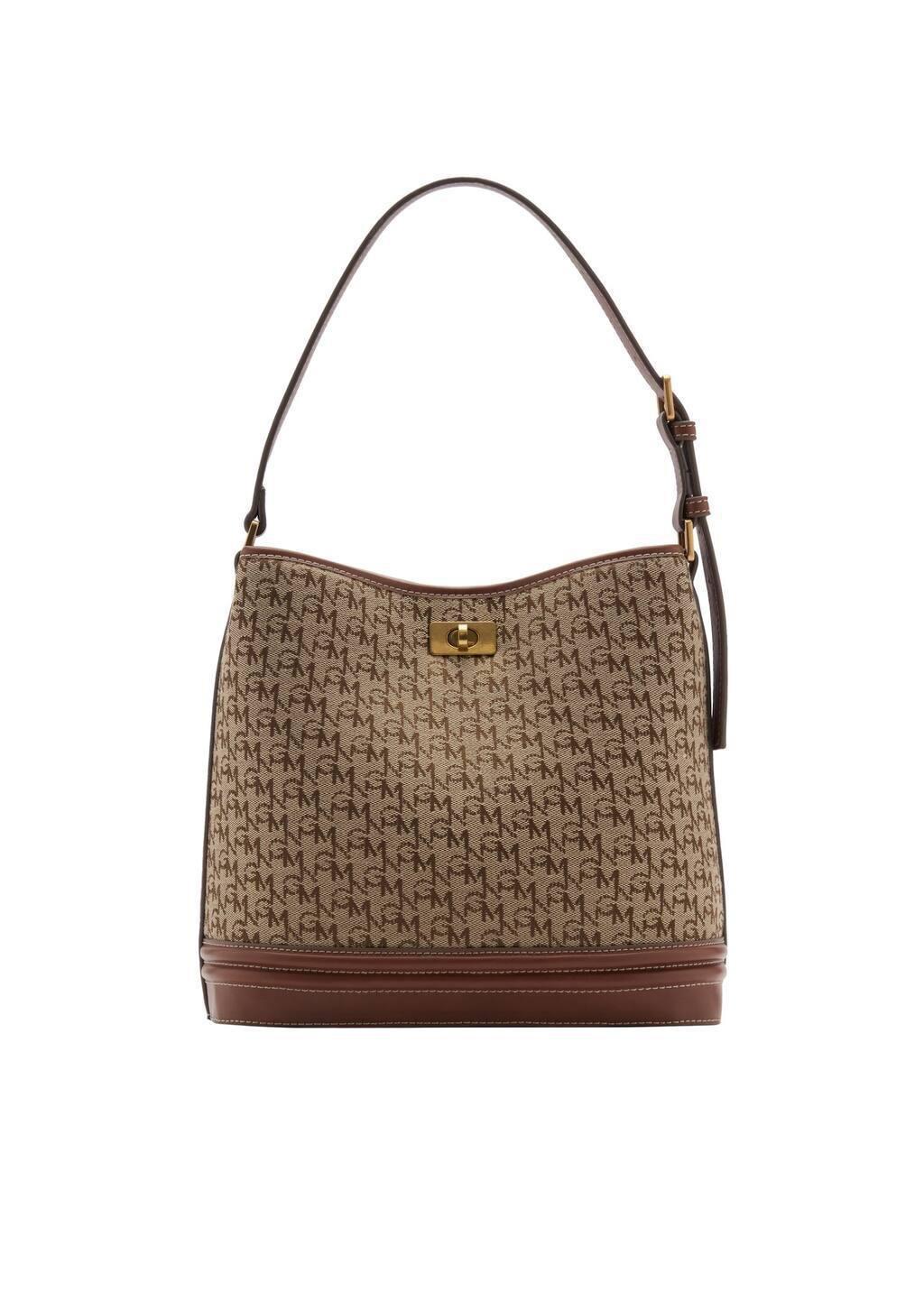 Brown Shopper Bag With Printed Logo, Brown, large image number 2