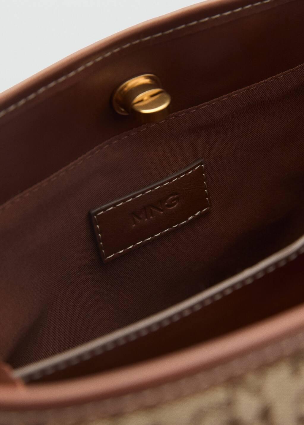 Brown Shopper Bag With Printed Logo, Brown, large image number 3