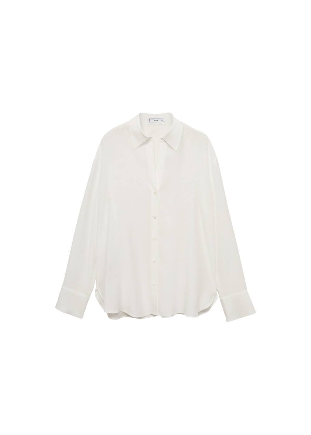 White Lyocell Fluid Shirt, , large image number 2