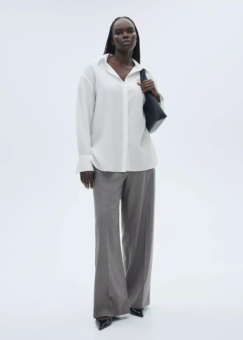 White Lyocell Fluid Shirt, , large image number 3