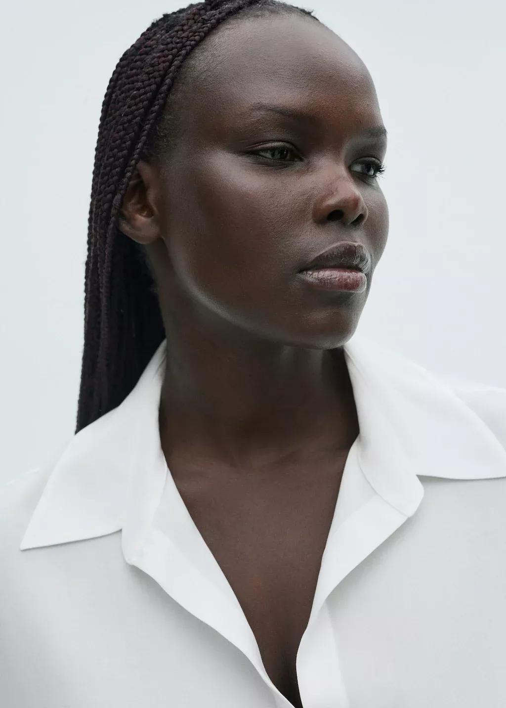 White Lyocell Fluid Shirt, Natural White, large image number 4
