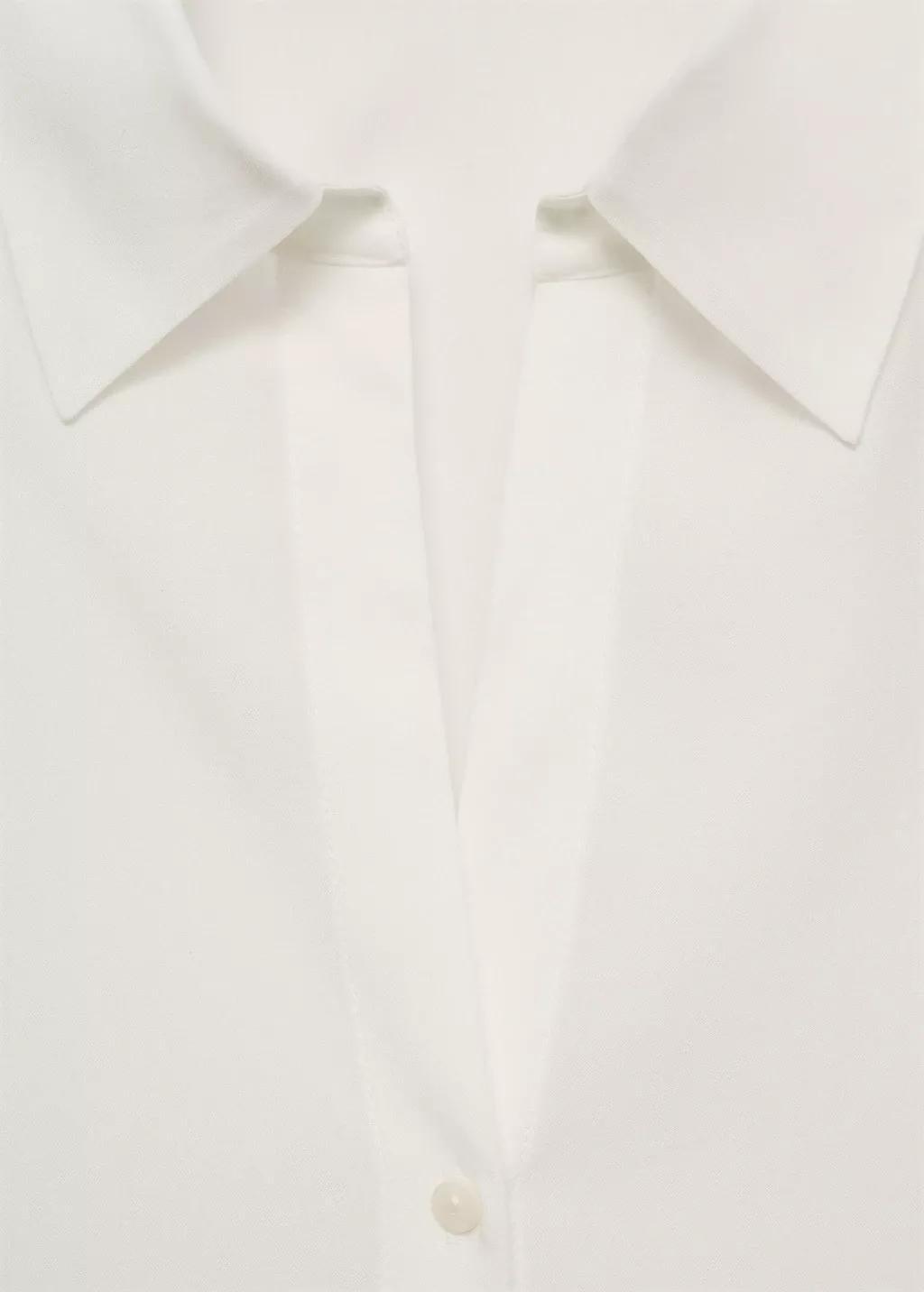 White Lyocell Fluid Shirt, , large image number 6