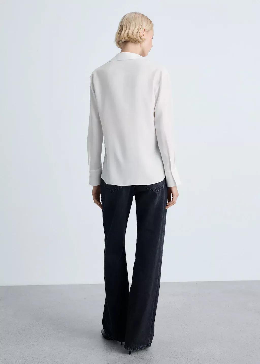 White Lyocell Fluid Shirt, , large image number 8