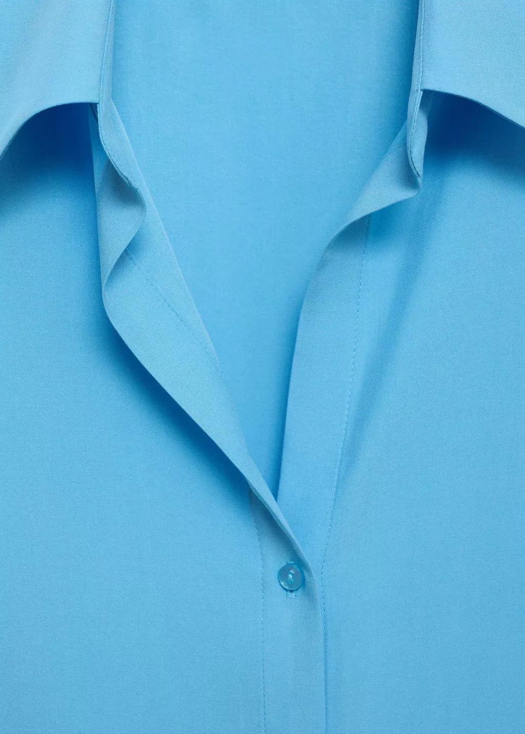 Blue Lyocell Fluid Shirt, 0201_52, large image number 3
