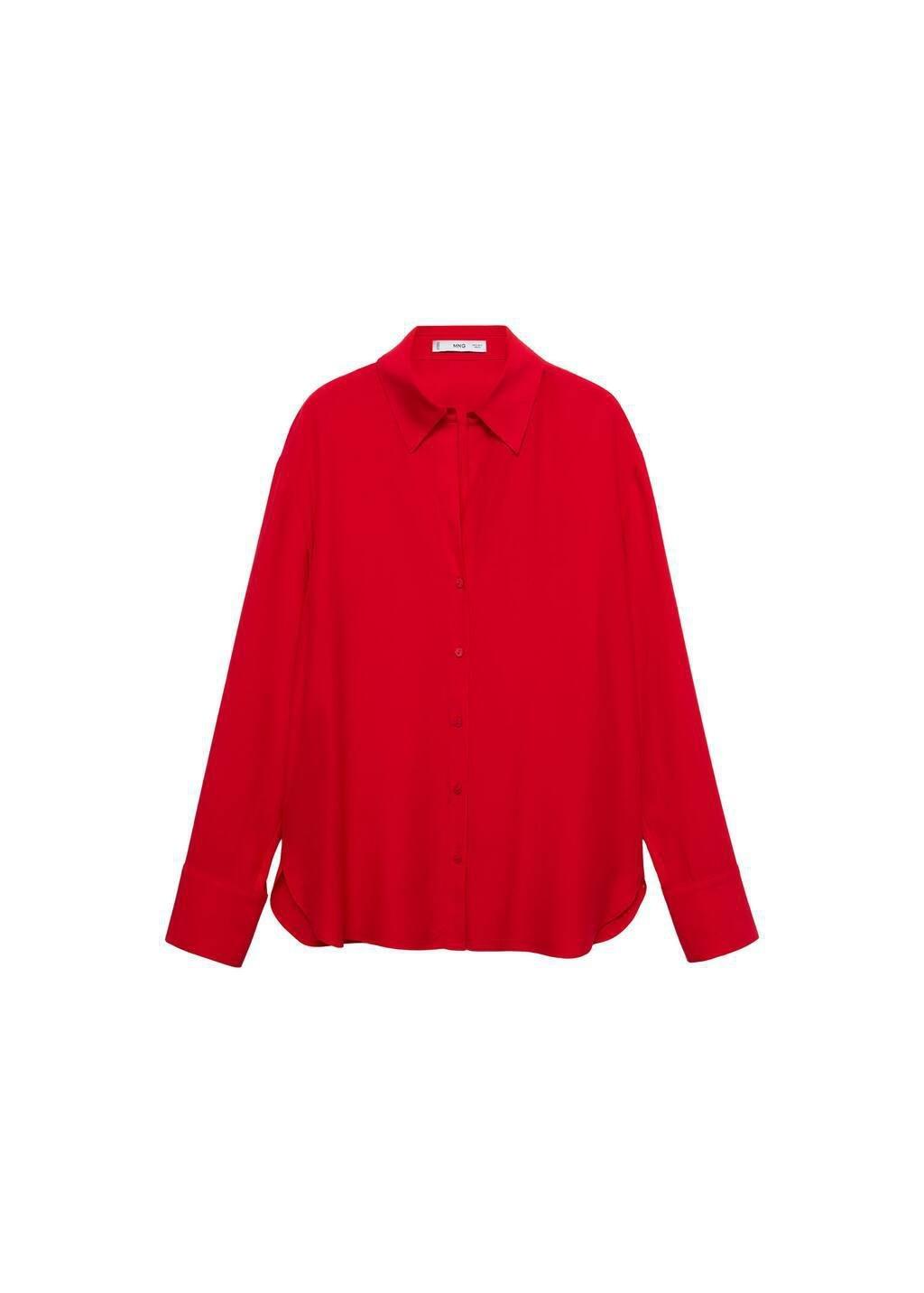 Red Lyocell Fluid Shirt, , large image number 2