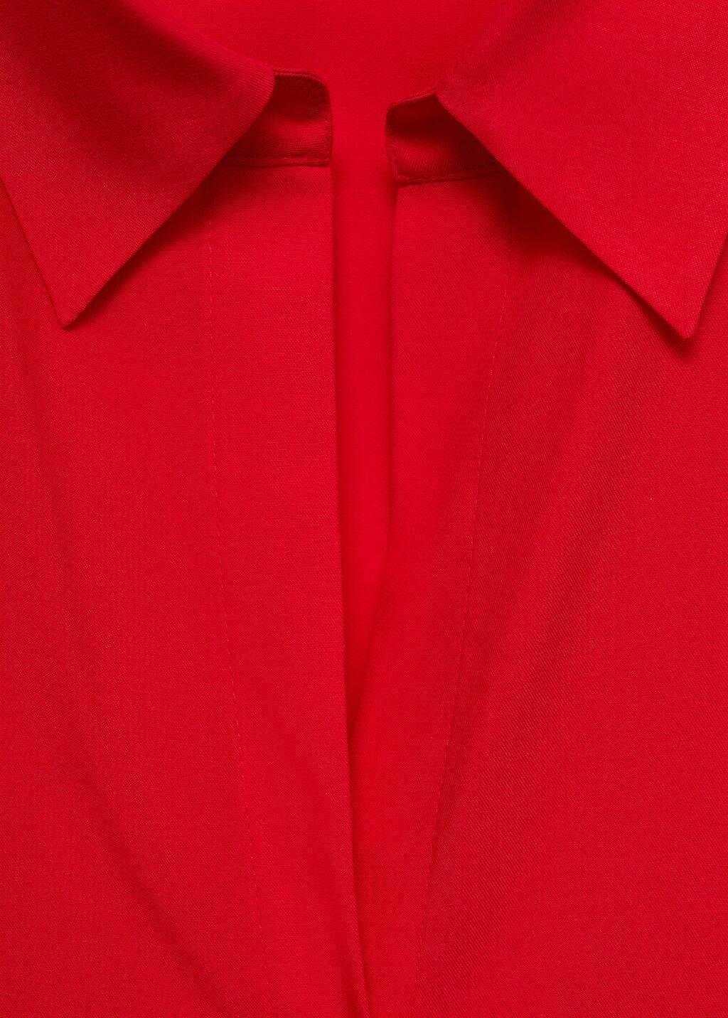 Red Lyocell Fluid Shirt, , large image number 7