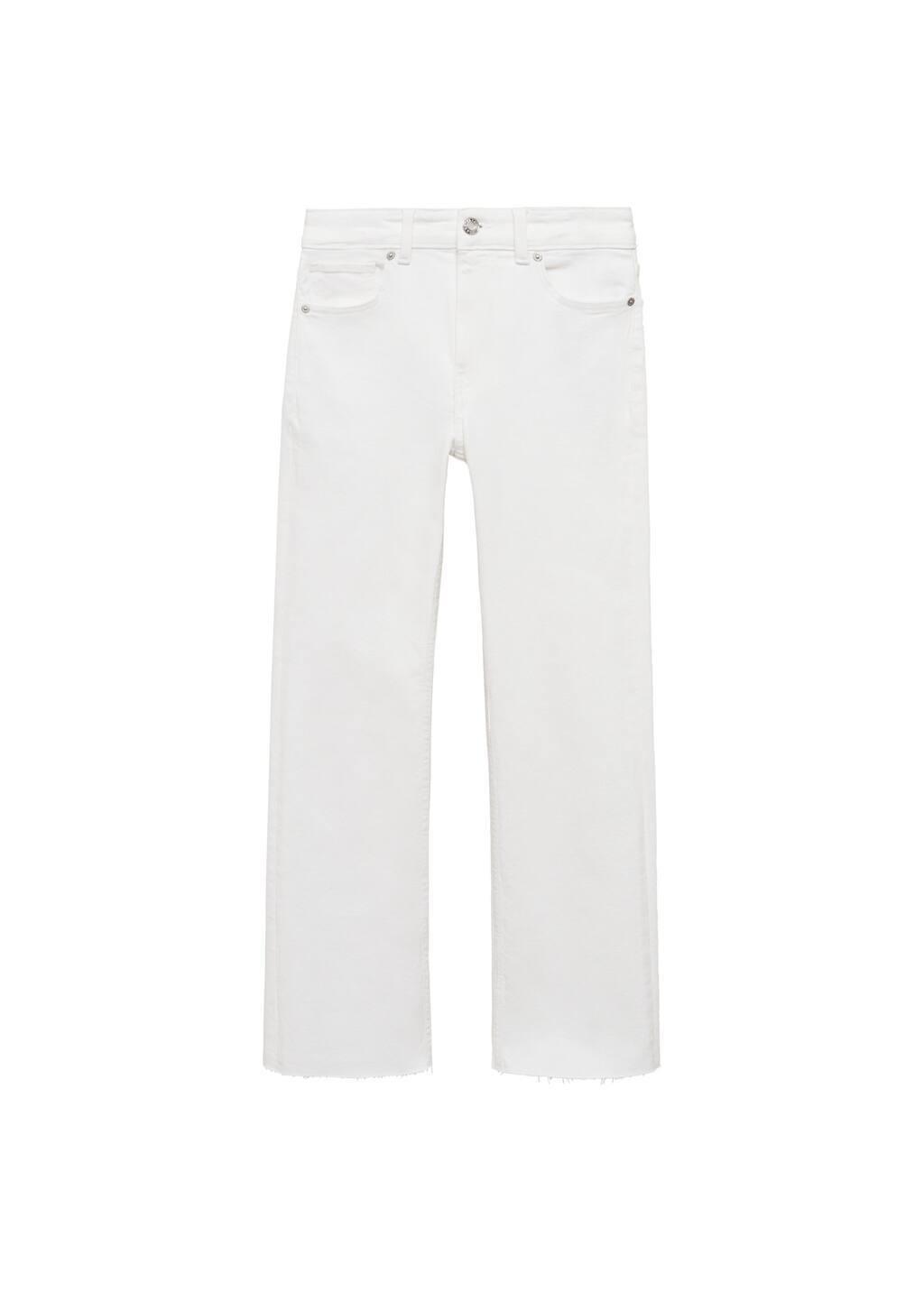 White Plain Cropped Jeans, , large image number 2