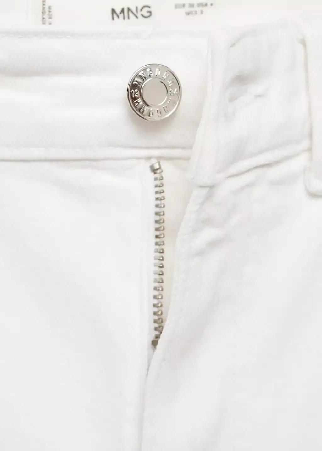 White Plain Cropped Jeans, , large image number 5