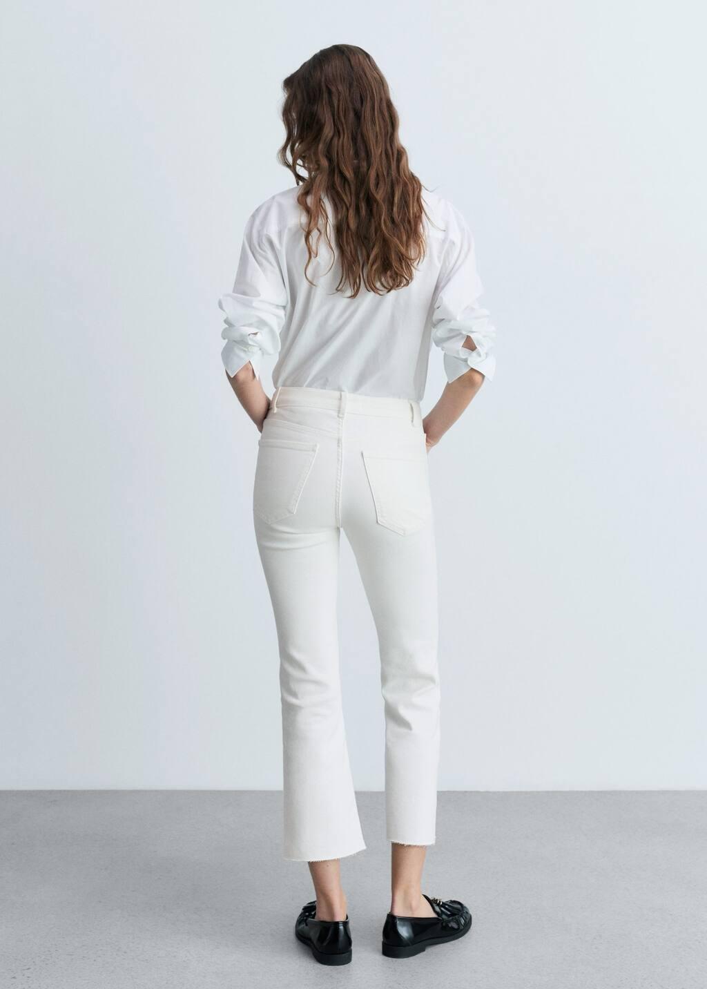 White Plain Cropped Jeans, , large image number 7