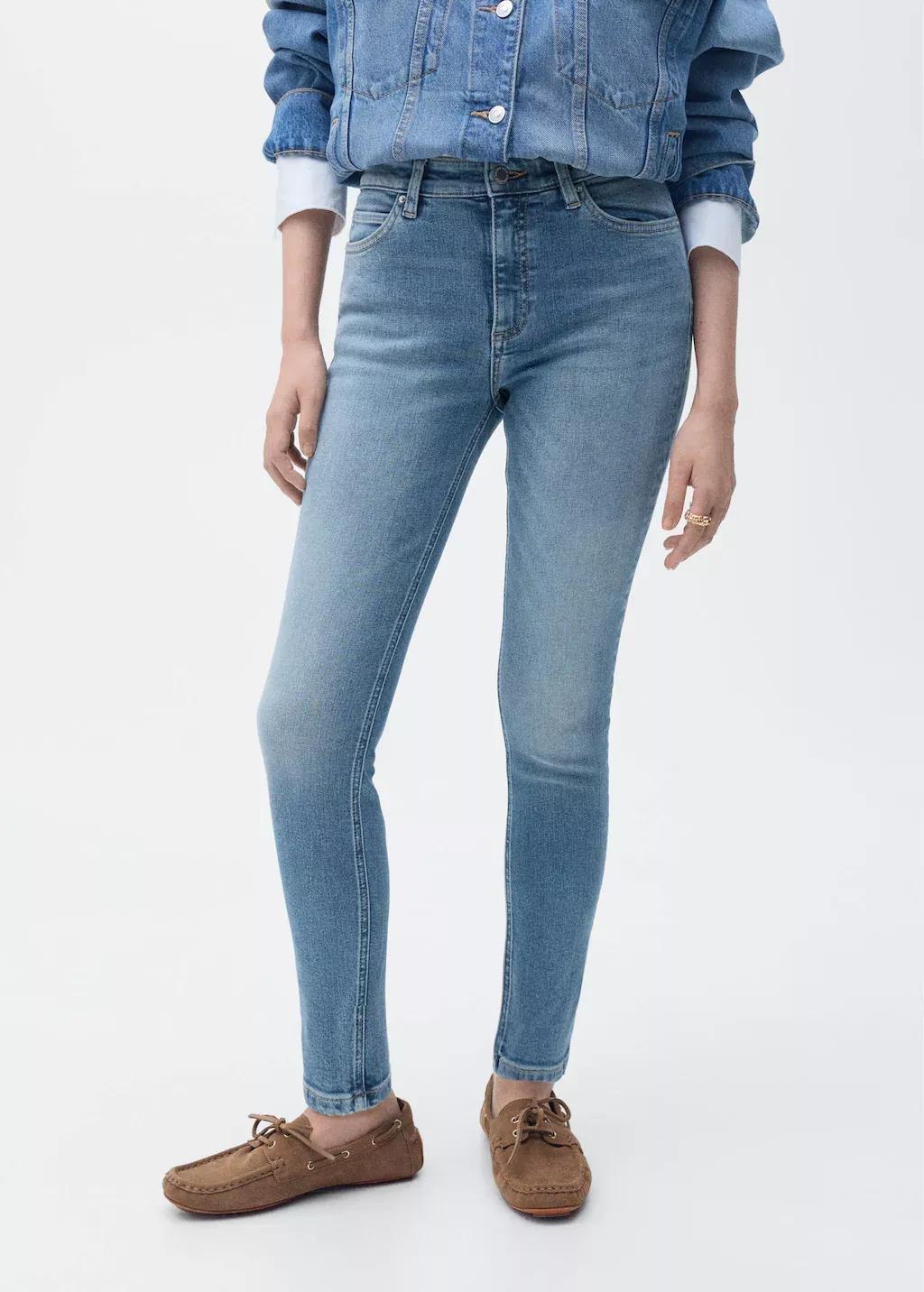 Blue Mid-Rise Skinny Jeans, , large image number 0