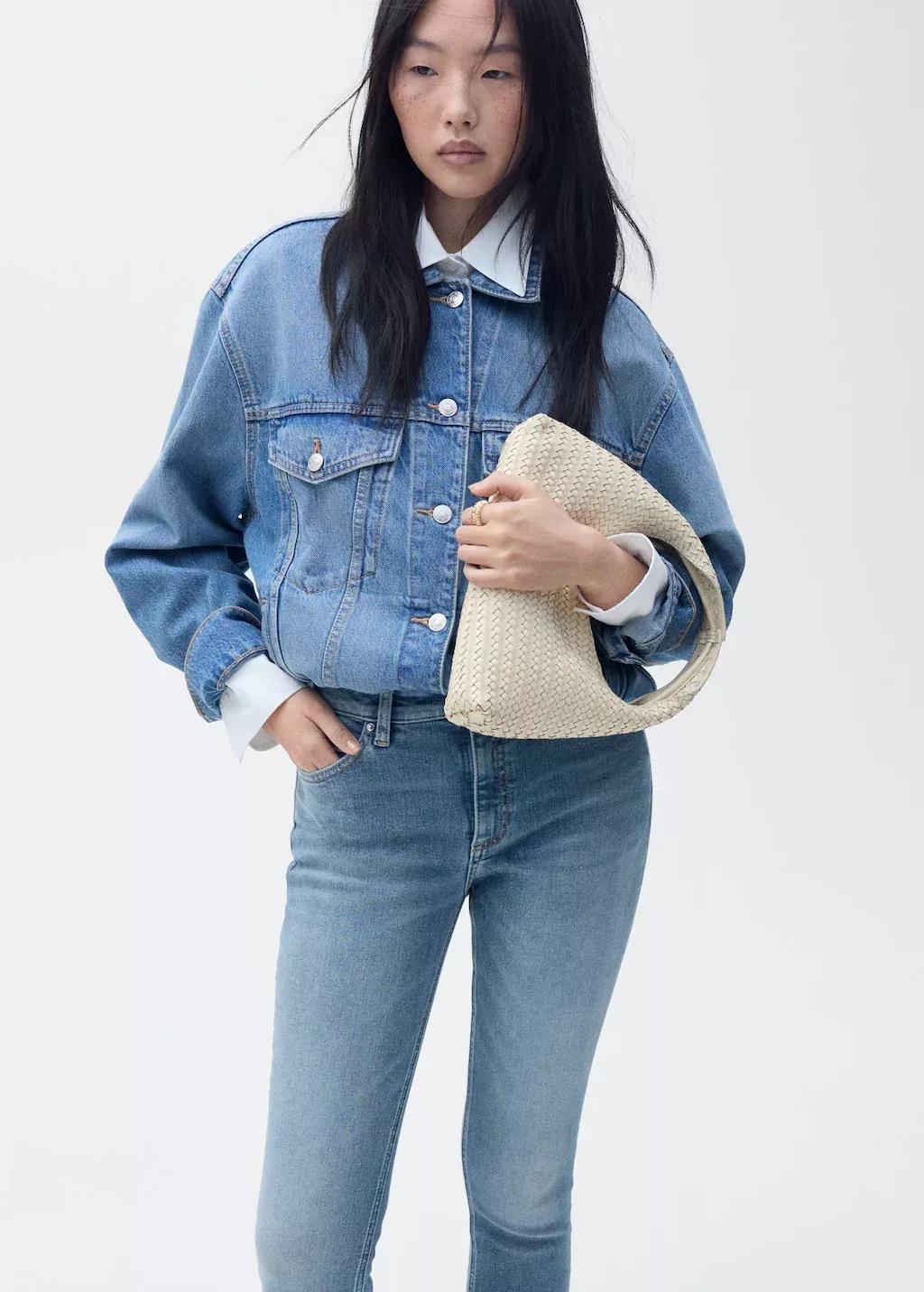 Blue Mid-Rise Skinny Jeans, , large image number 1