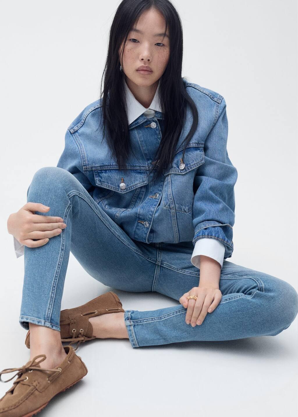 Blue Mid-Rise Skinny Jeans, , large image number 2