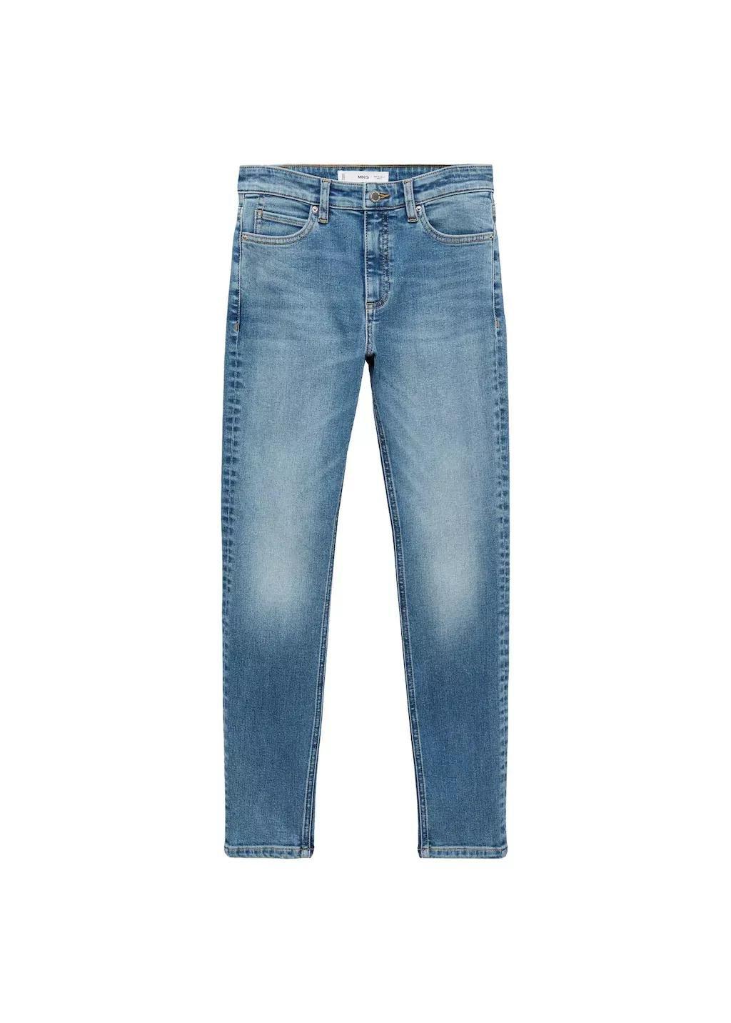 Blue Mid-Rise Skinny Jeans, , large image number 3
