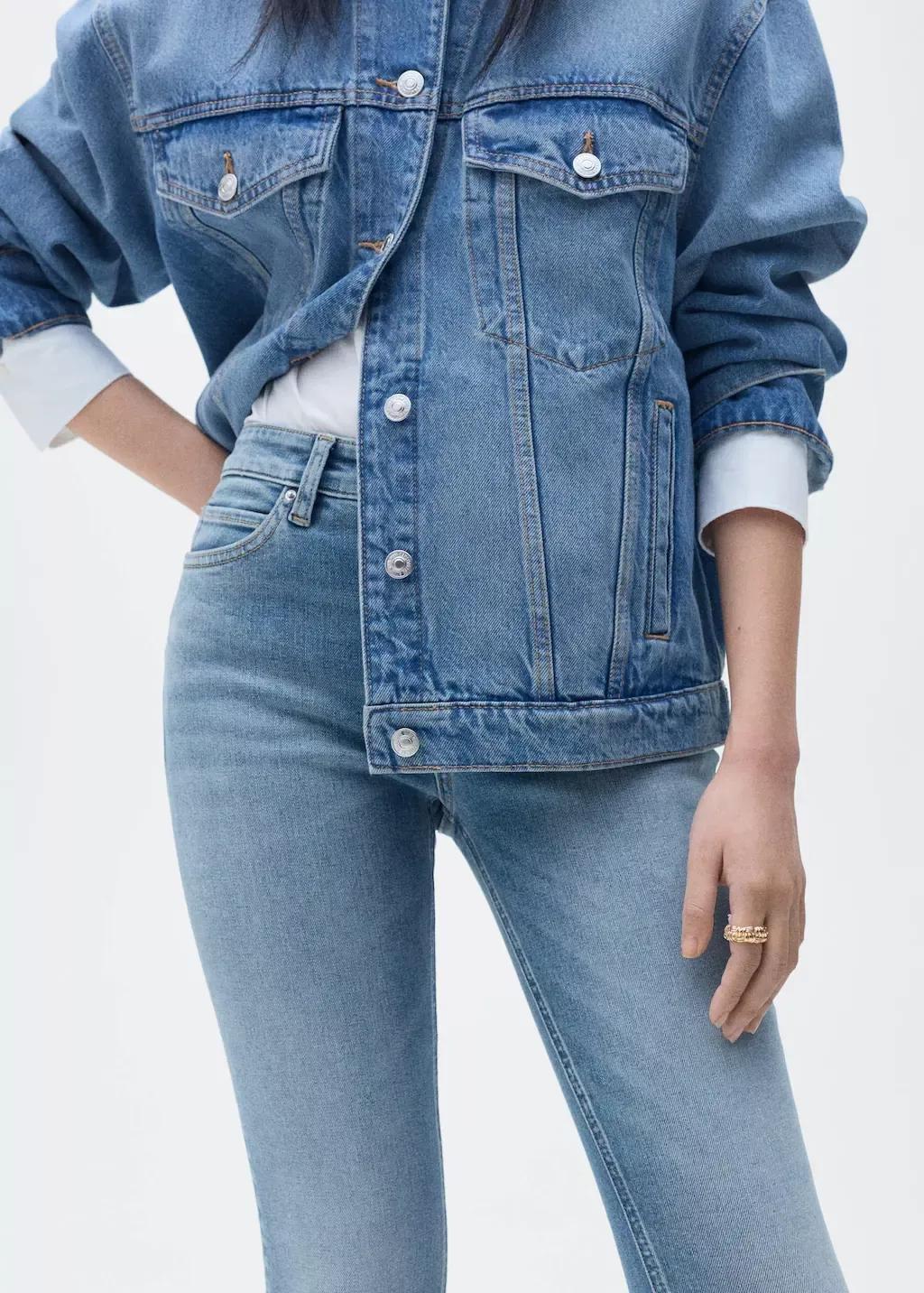 Blue Mid-Rise Skinny Jeans, , large image number 7