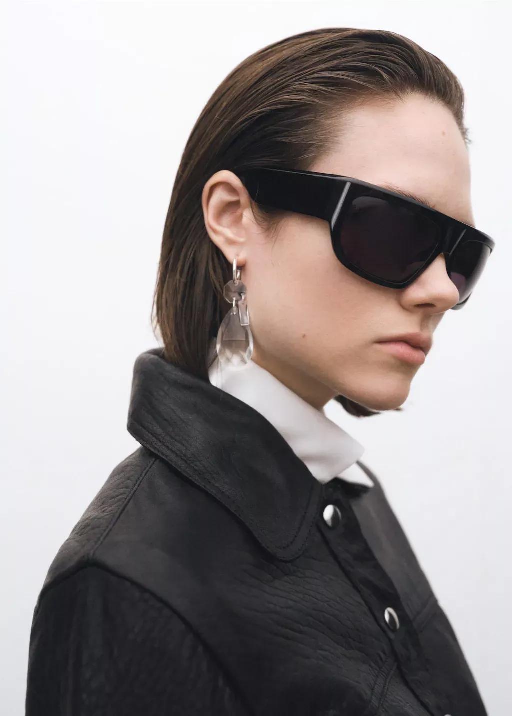 Black Lapels Leather Jacket, , large image number 1