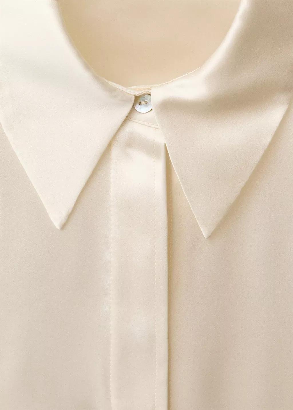 White Satin Silk Shirt, , large image number 2