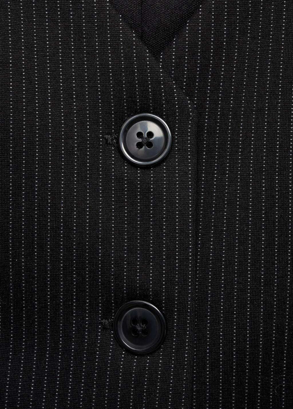 Black Pinstriped Suit Waistcoat, , large image number 5