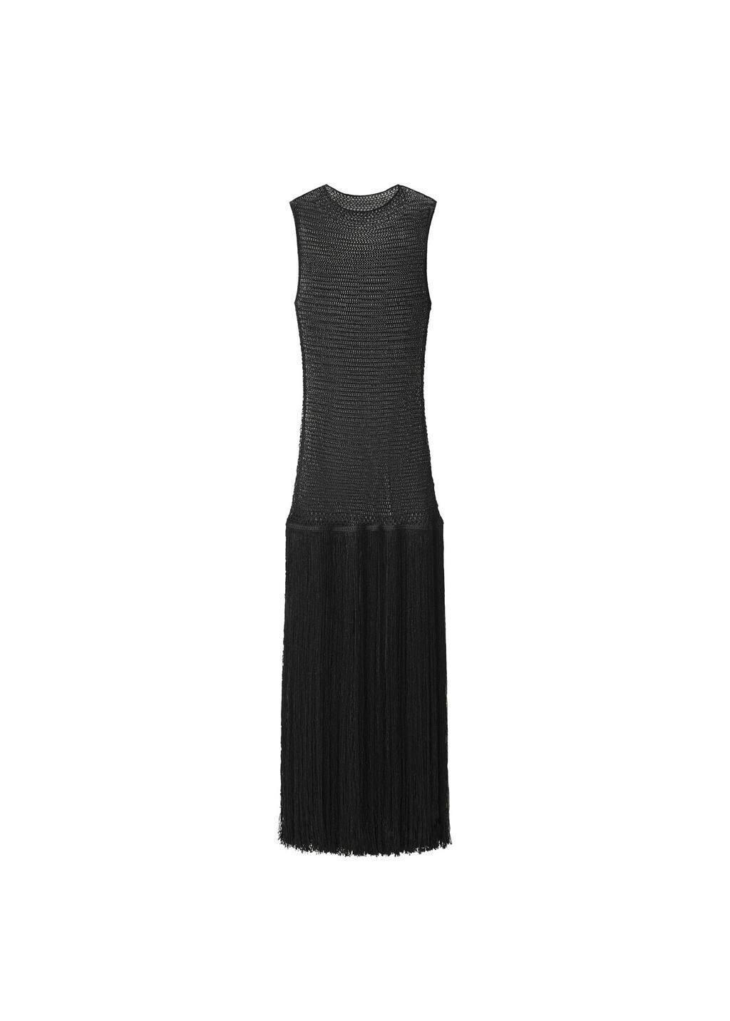 Black Ribbed Bodycon Maxi Dress, , large image number 1