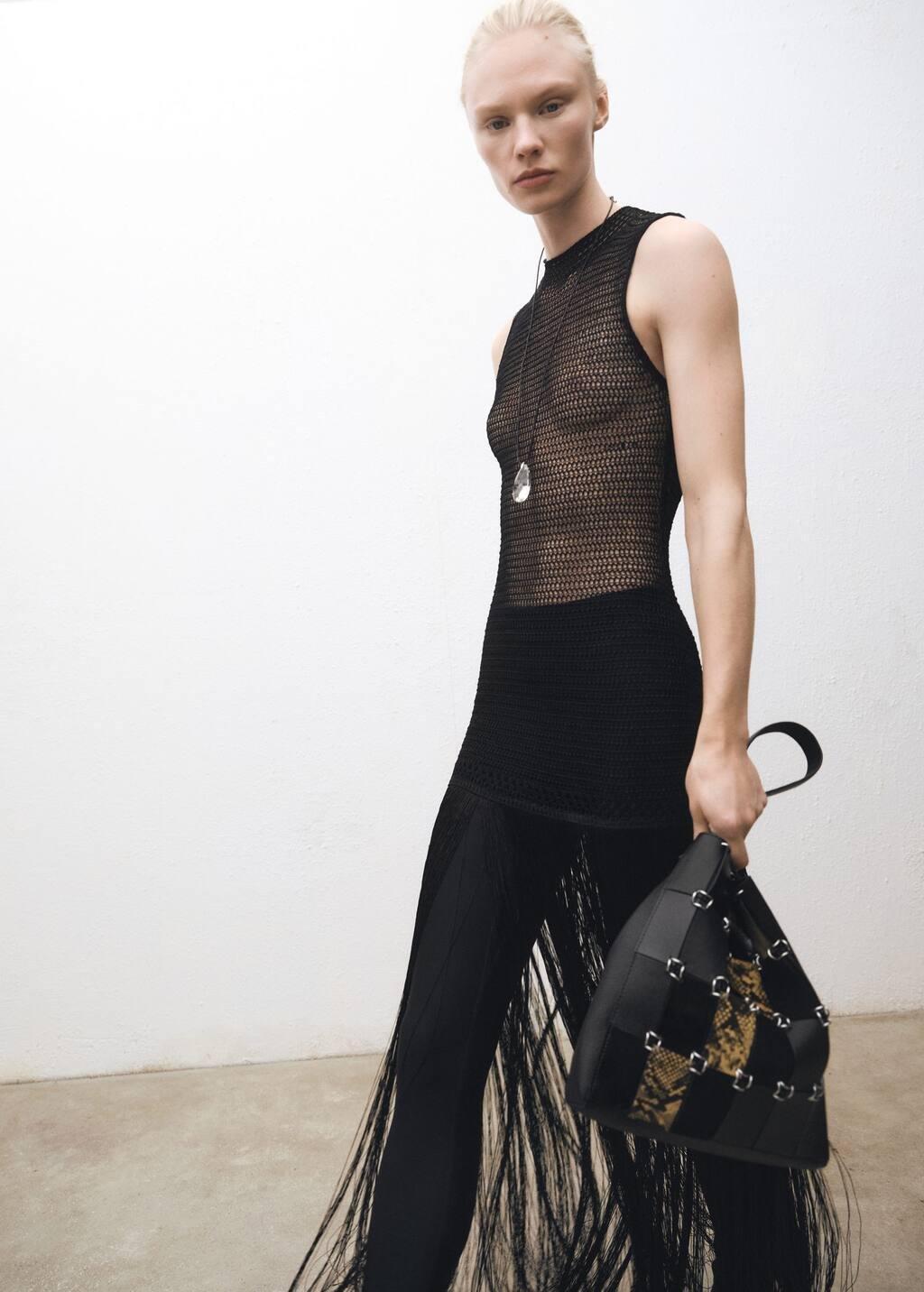 Black Ribbed Bodycon Maxi Dress, , large image number 2