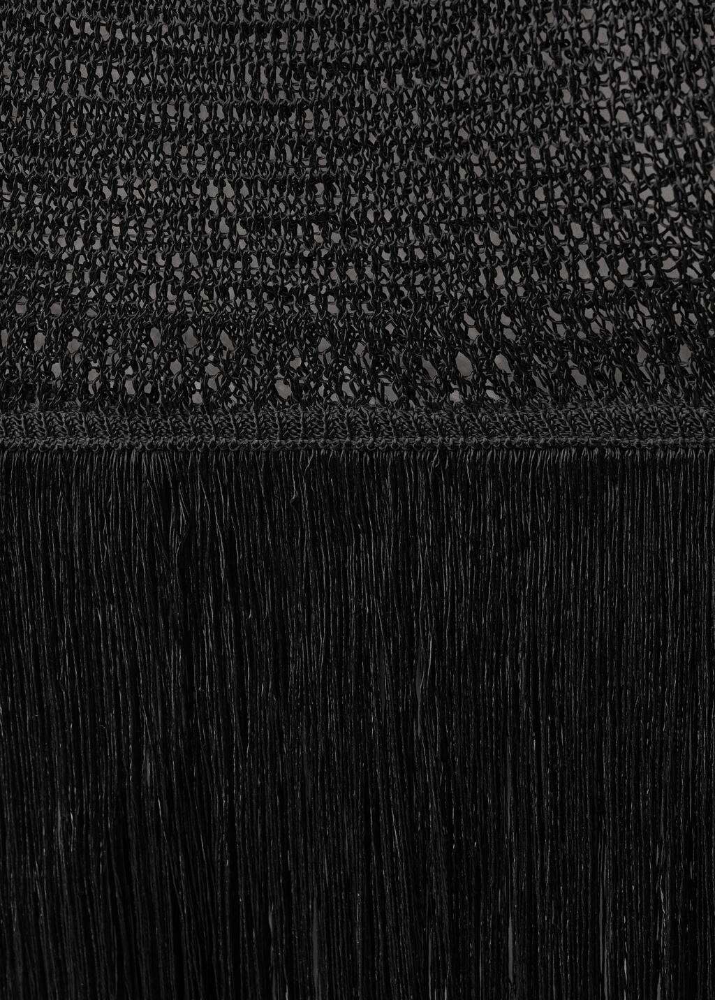 Black Ribbed Bodycon Maxi Dress, , large image number 4