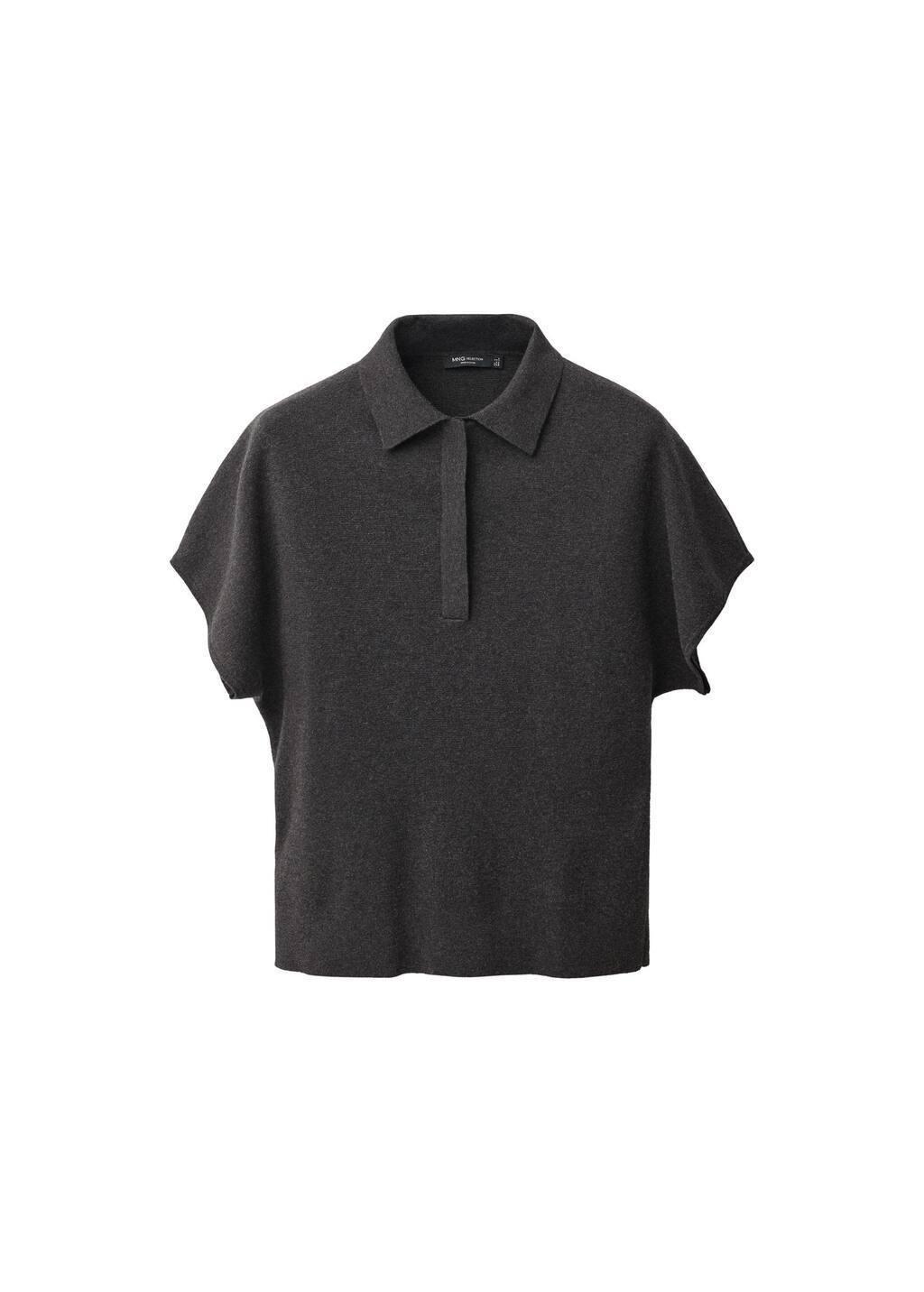 Grey Wool-Blend Polo-Neck Sweater, , large image number 2