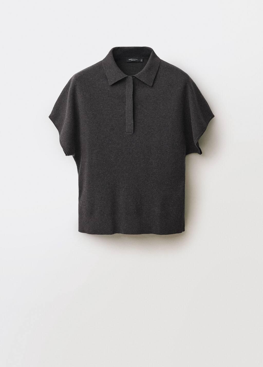 Grey Wool-Blend Polo-Neck Sweater, , large image number 4