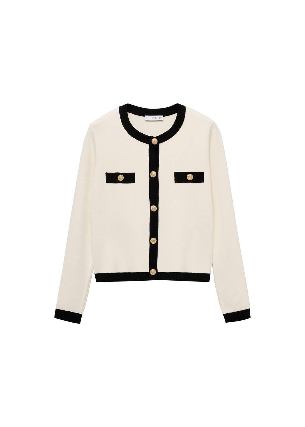 Beige Cropped Knitted Jacket, , large image number 2