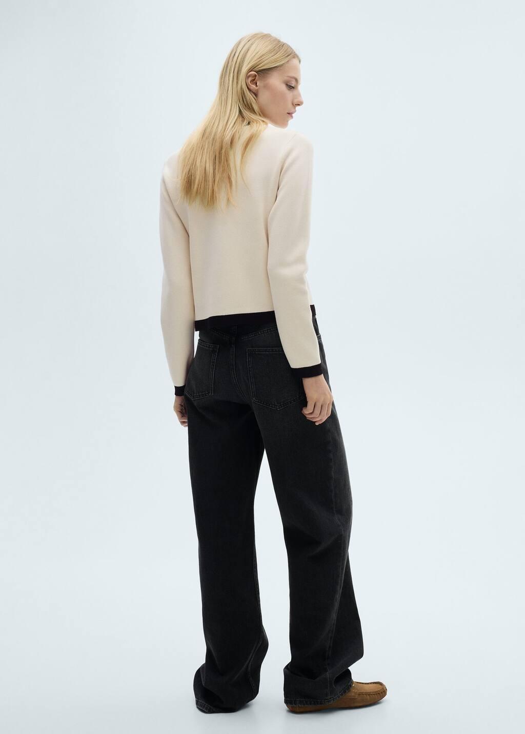 Beige Cropped Knitted Jacket, , large image number 6