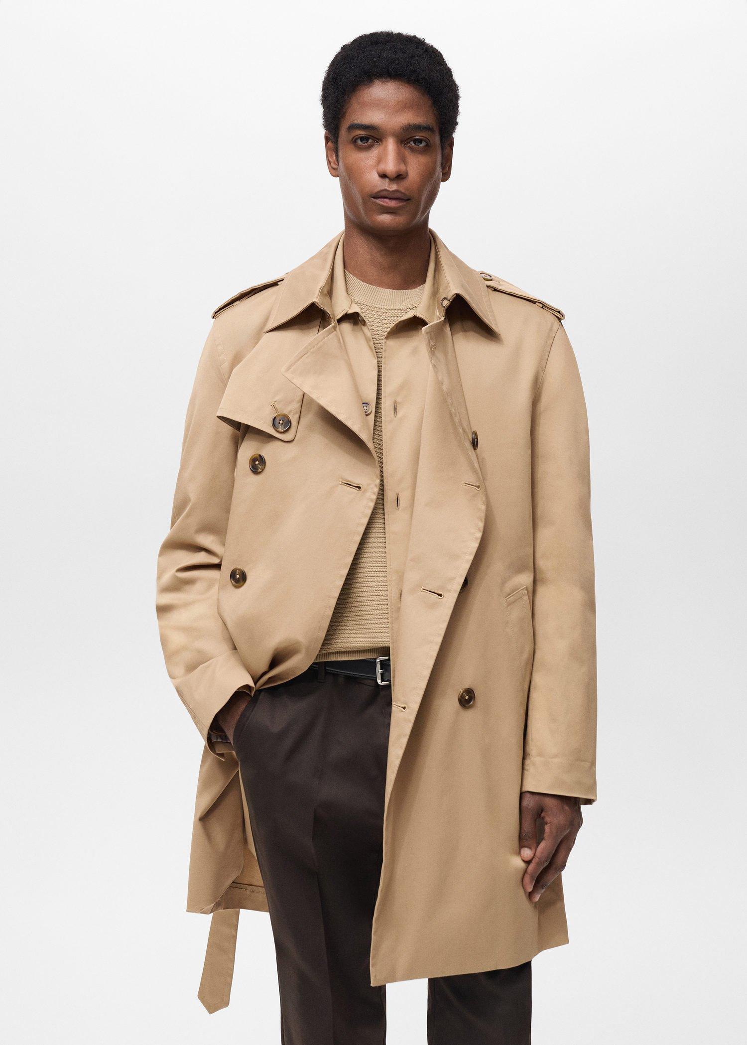 Brown Water-Resistant Belted Trench Coat, , large image number 0