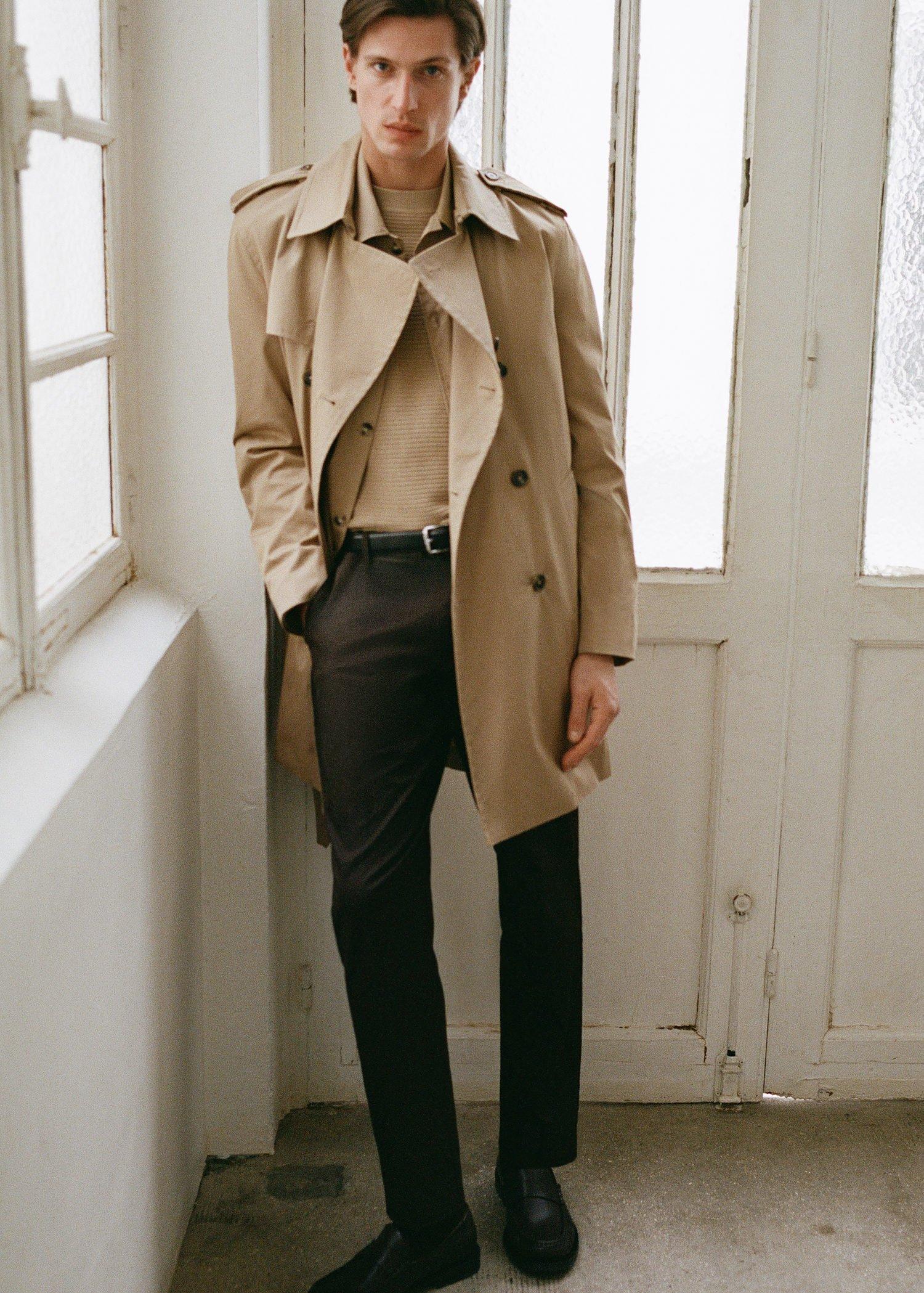 Brown Water-Resistant Belted Trench Coat, , large image number 3