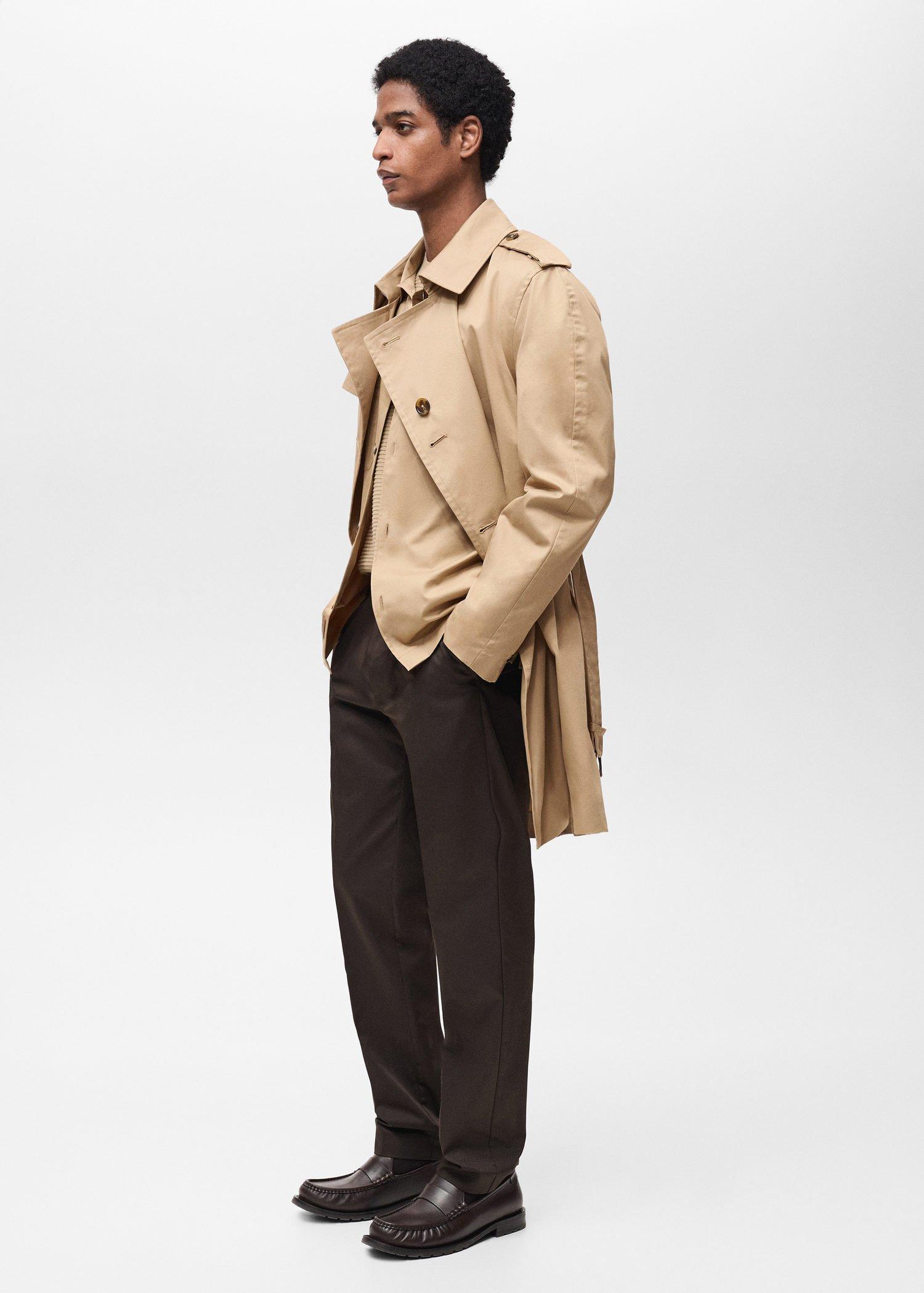 Brown Water-Resistant Belted Trench Coat, , large image number 4