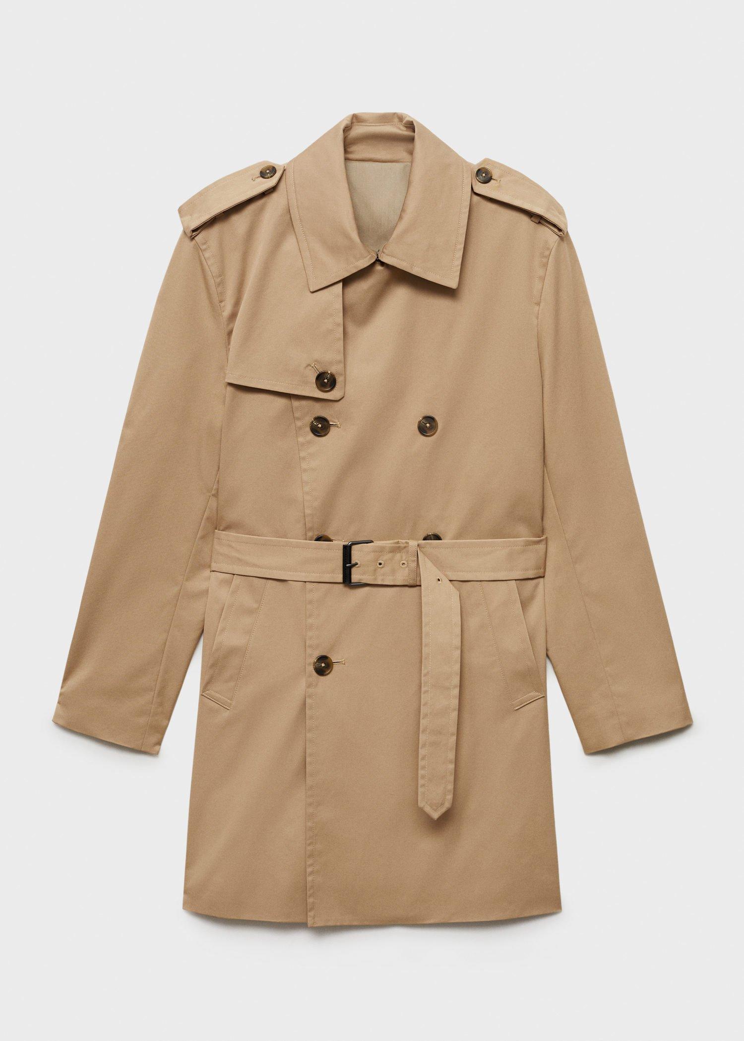 Brown Water-Resistant Belted Trench Coat, , large image number 5
