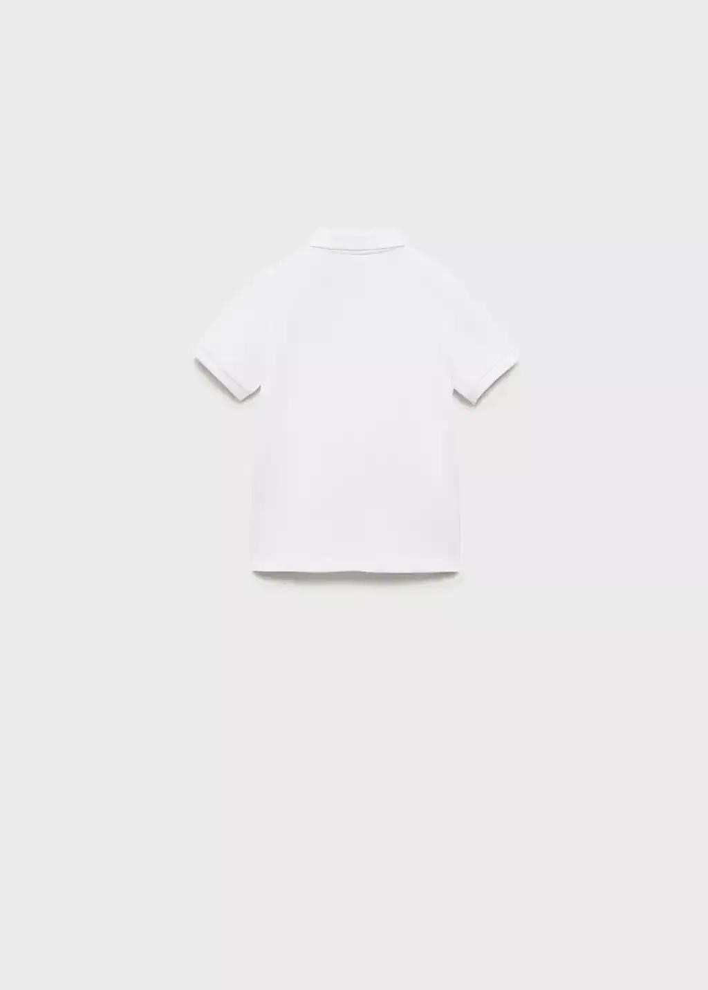 White Short-Sleeve Knitted Polo Shirt, Baby Boy, , large image number 1