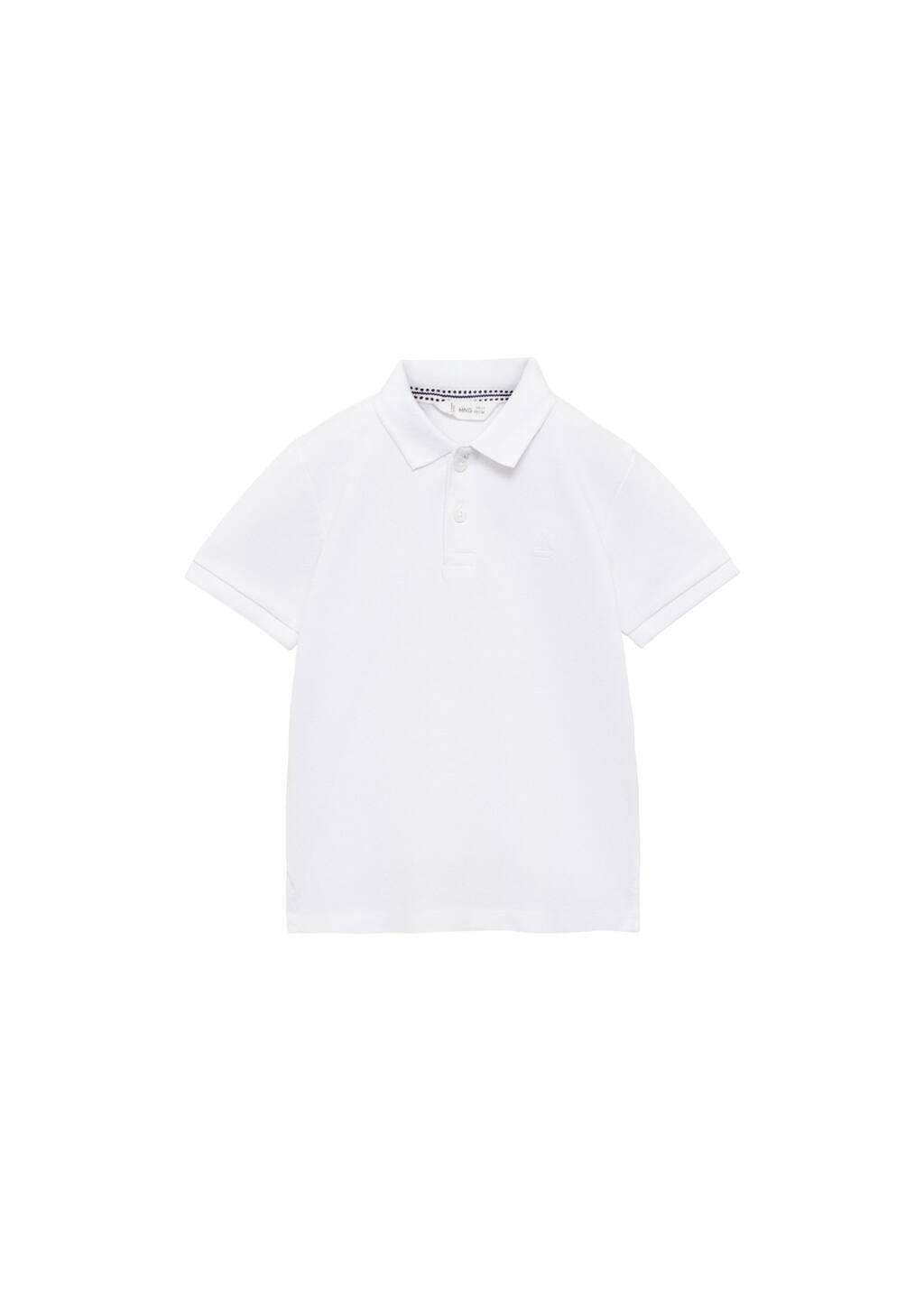 White Short-Sleeve Knitted Polo Shirt, Baby Boy, , large image number 3