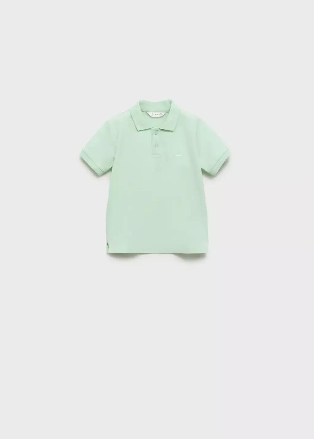 Green Short-Sleeve Knitted Polo Shirt, Baby Boy, , medium