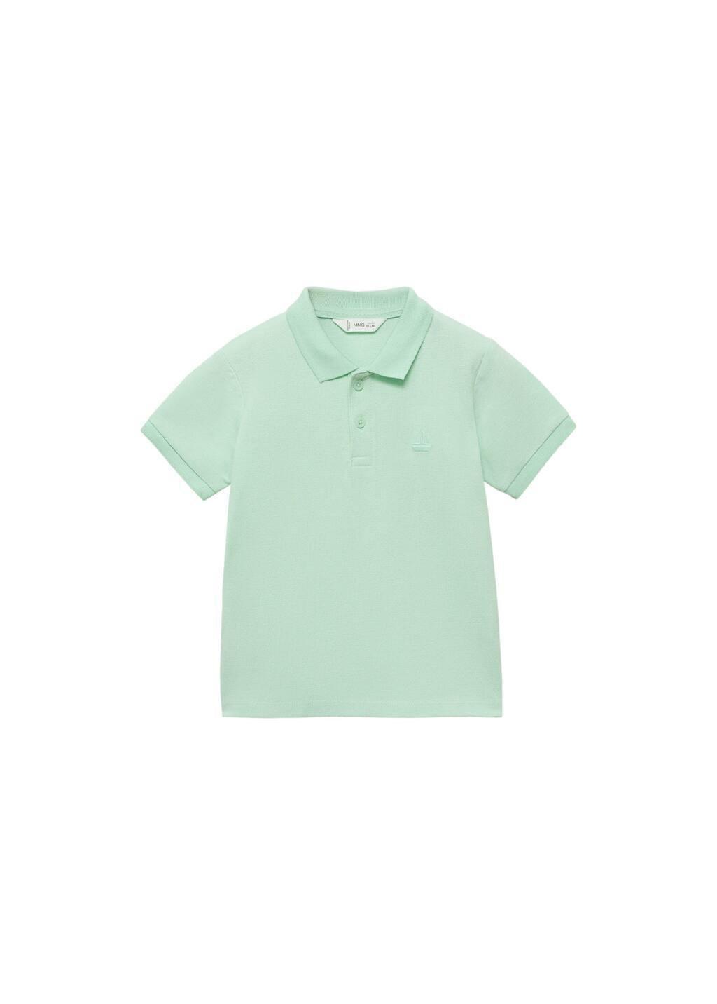 Green Short-Sleeve Knitted Polo Shirt, Baby Boy, , large image number 3