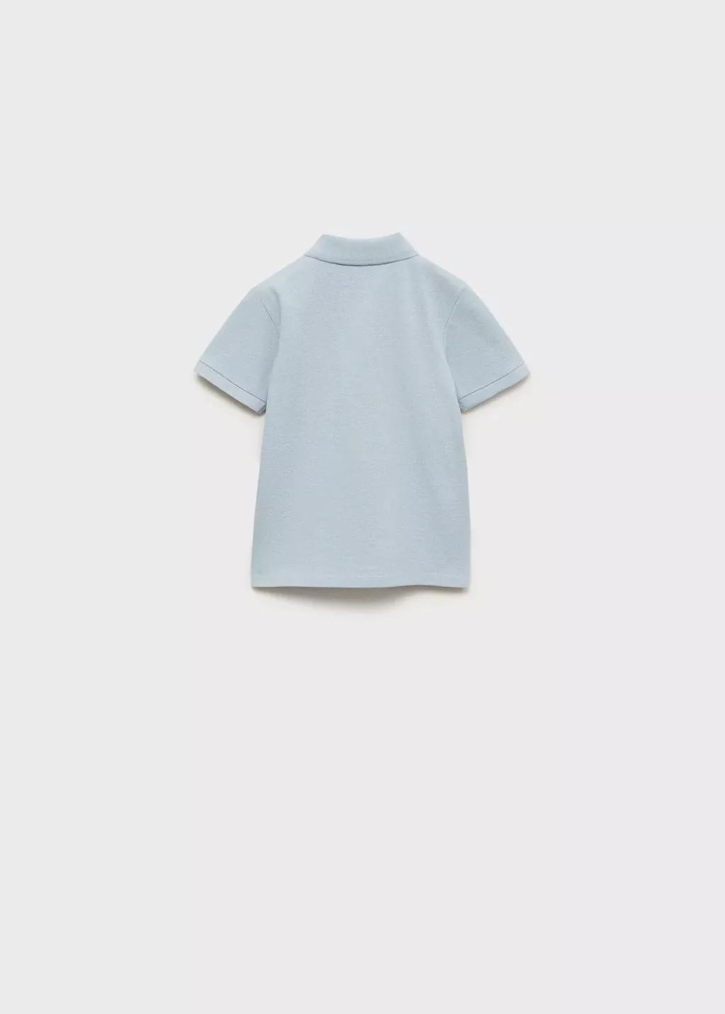 Blue Lt Pastel Short-Sleeve Knitted Polo Shirt, Baby Boy, , large image number 2