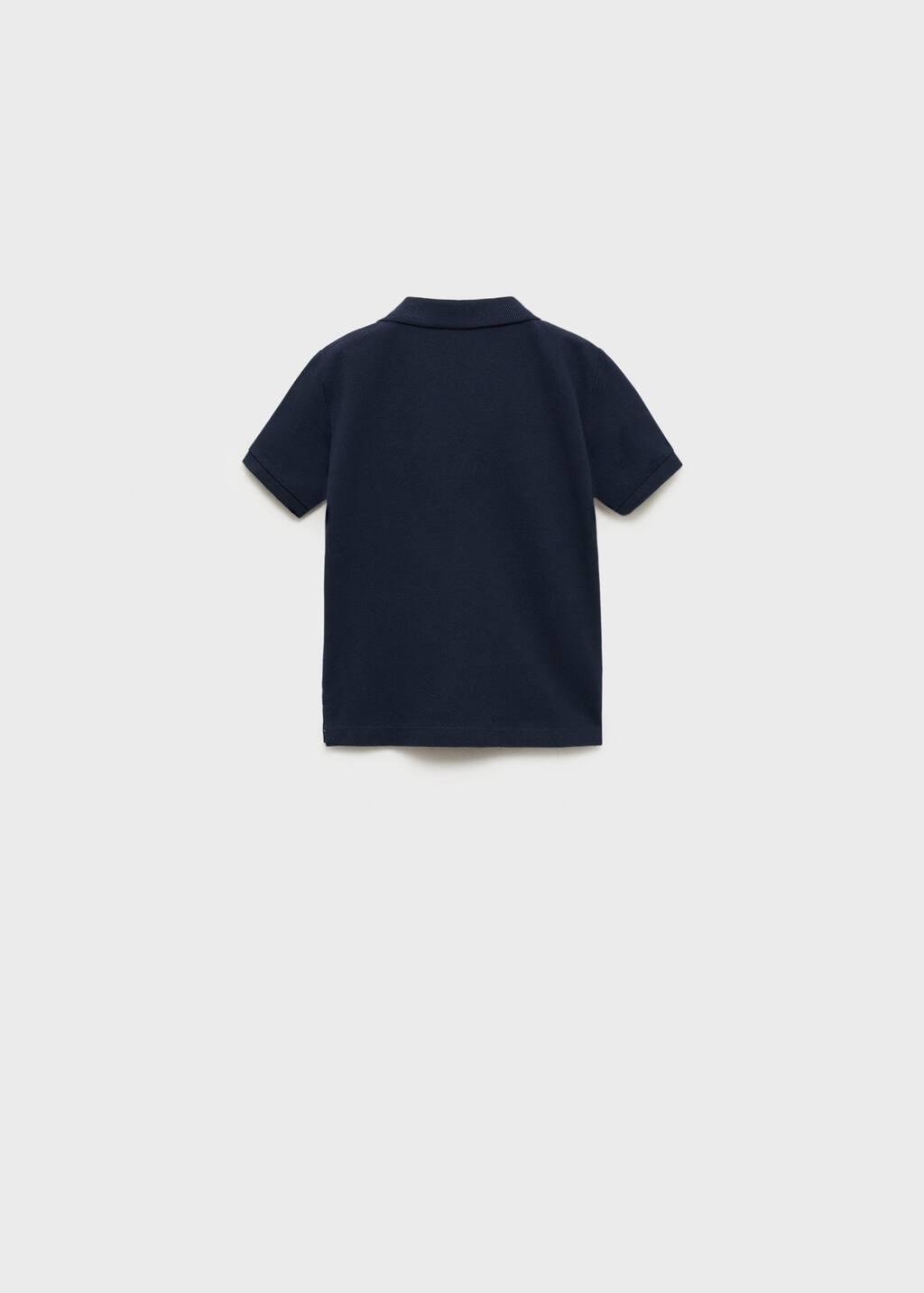 Navy Short-Sleeve Knitted Polo Shirt, Baby Boy, , large image number 2