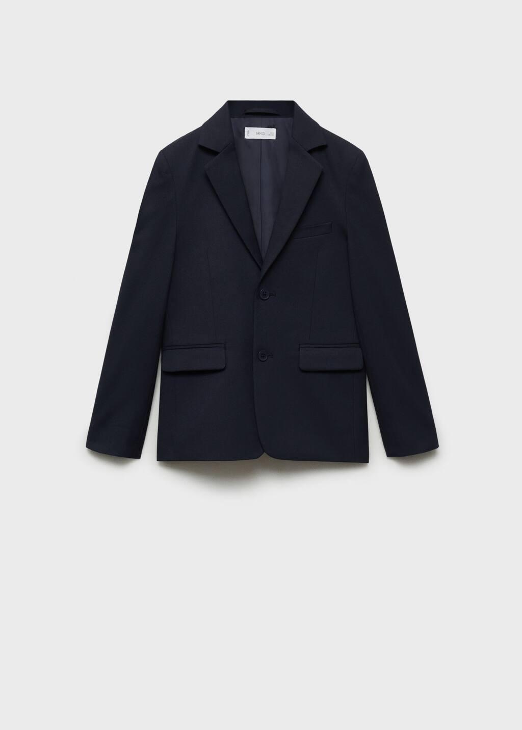 Navy Slim-Fit Suit Jacket, Kids Boy, , large image number 0